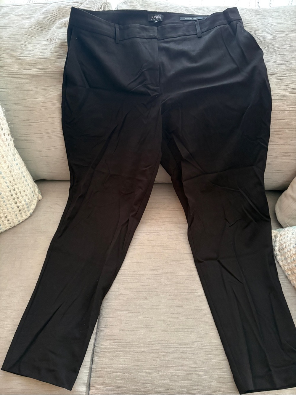 Jones New York Black Straight-Leg Dress Trousers Size 14